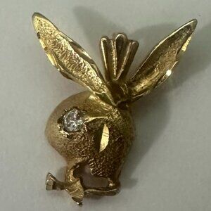 Custom made 14k Diamond Playboy Bunny Pendant